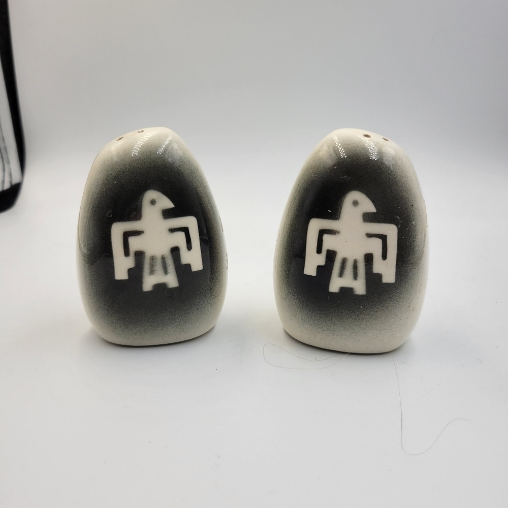 Vintage Ceramic Native Salt & Pepper Shaker Pair